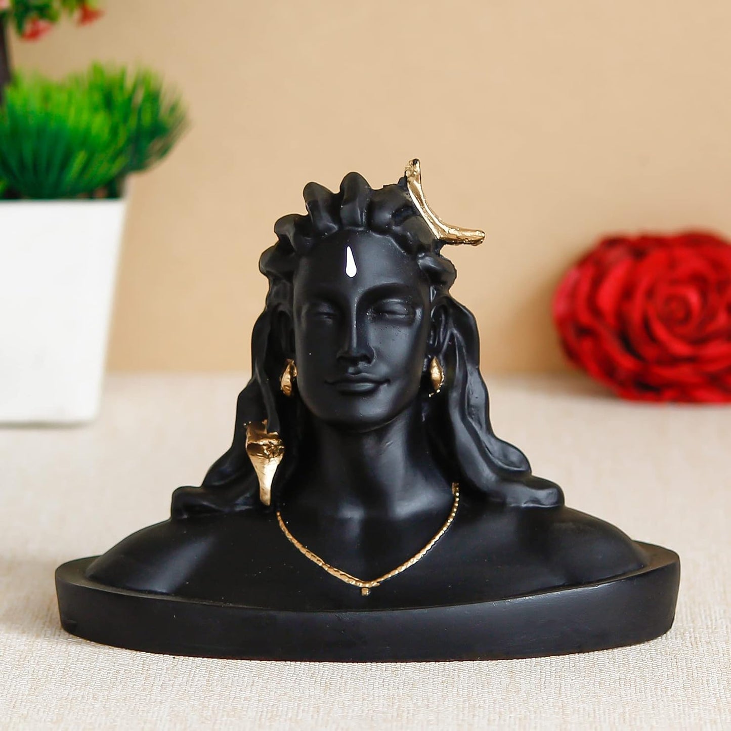 Black Resin Adiyogi Shiva Statue